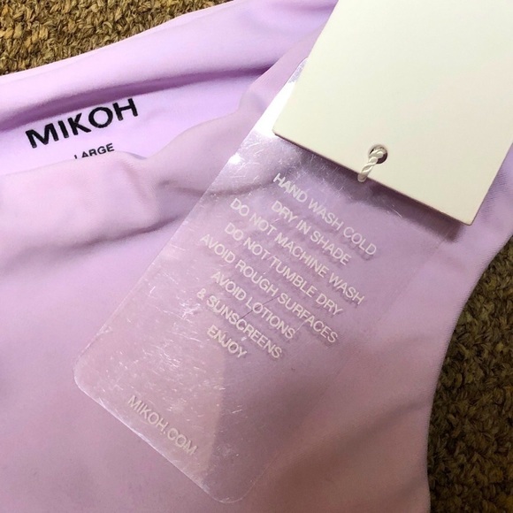 NWT - MIKOH Cayman Brazilian Style Bikini Bottom in Taro/Lavender - Size Large - Picture 6 of 6